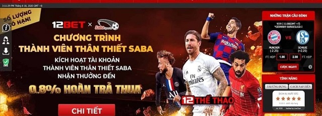 12Bet đa dạng trong trải nghiệm cá cược thể thao