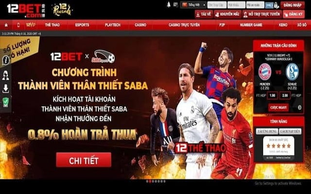 Ưu đãi của nhà cái 12bet