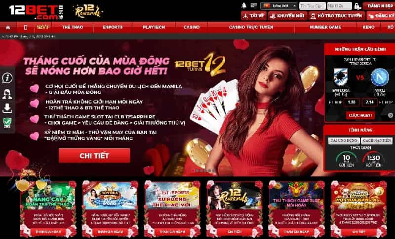 Kho game đa dạng tại nhà cái 12Bet